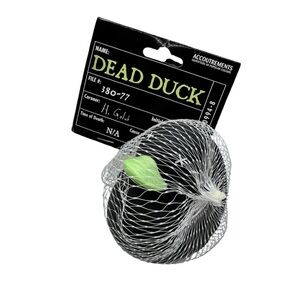 2002 Accoutrements Dead Duck Black Rubber Duckie Morgue Tag Retro Halloween Toy